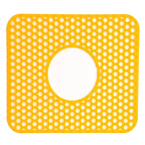 Large Size Silicone Kitchen Hollow Sink Mat Non-Slip Heat Insulation Desk Pad Drain Mat - Yellow - 1