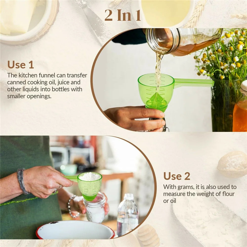 4Pcs Measuring Scoop Funnel ABS Powder Funnel Water Bottle Scoop Measuring Tool (BPA Free, No FDA) - 3