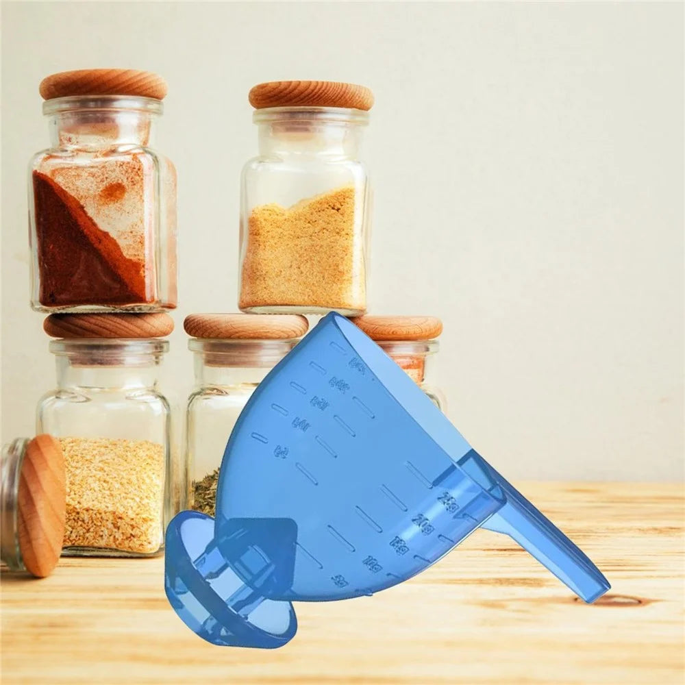 Measuring Scoop Funnel ABS Powder Funnel Water Bottle Scoop Measuring Tool (BPA Free, No FDA) - Blue - 6