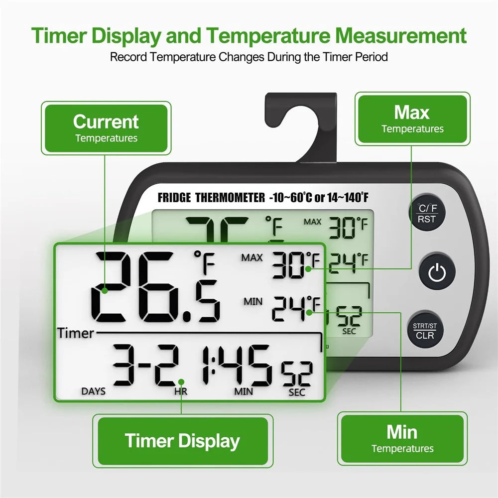Magnetic Suction Digital Thermometer Refrigerator Food Preservation Electronic Temperature Tester - 6
