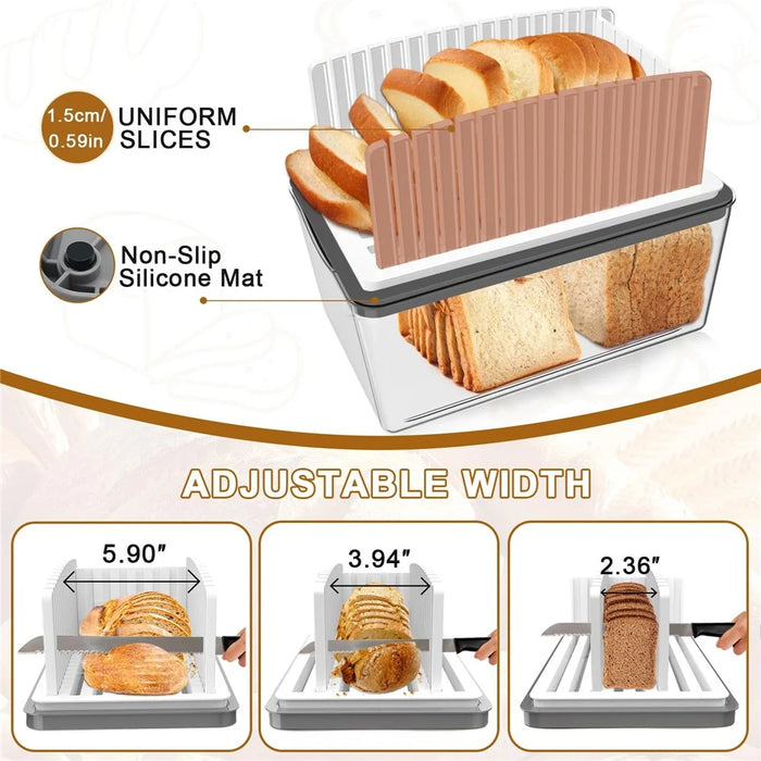 Bread Slicer DIY Adjustable Toast Loaf Slicing Machine Bread Cutting Guide Tool (BPA Free, No FDA) - 5