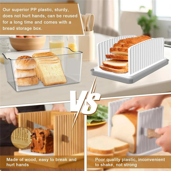 Bread Slicer DIY Adjustable Toast Loaf Slicing Machine Bread Cutting Guide Tool (BPA Free, No FDA) - 7