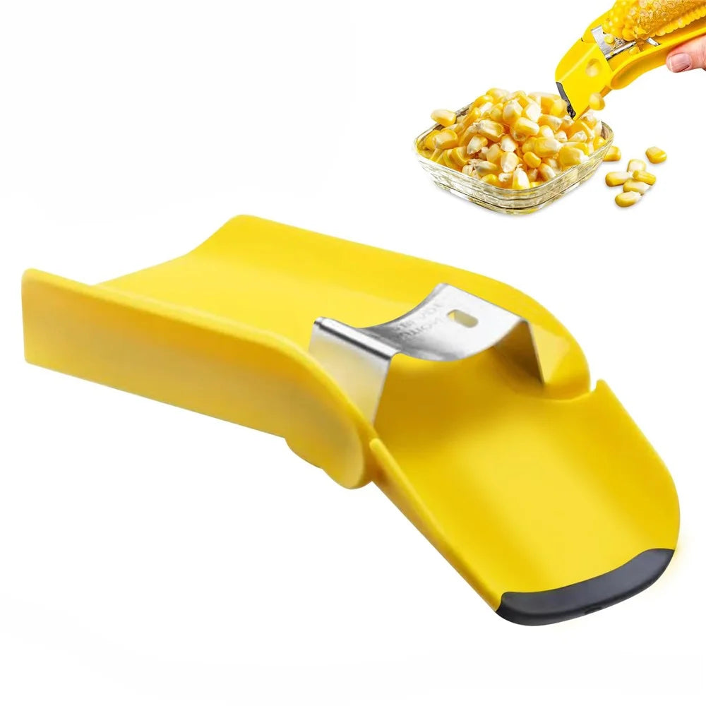 Stainless Steel Blade Corn Cob Stripper Quick Corn Kernel Separator Kitchen Gadget (BPA Free, No FDA) - 1