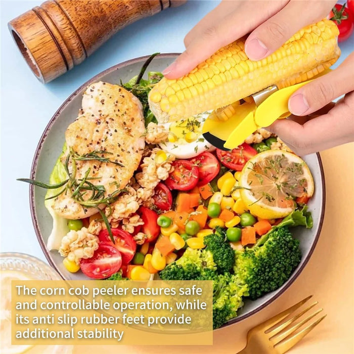Stainless Steel Blade Corn Cob Stripper Quick Corn Kernel Separator Kitchen Gadget (BPA Free, No FDA) - 3