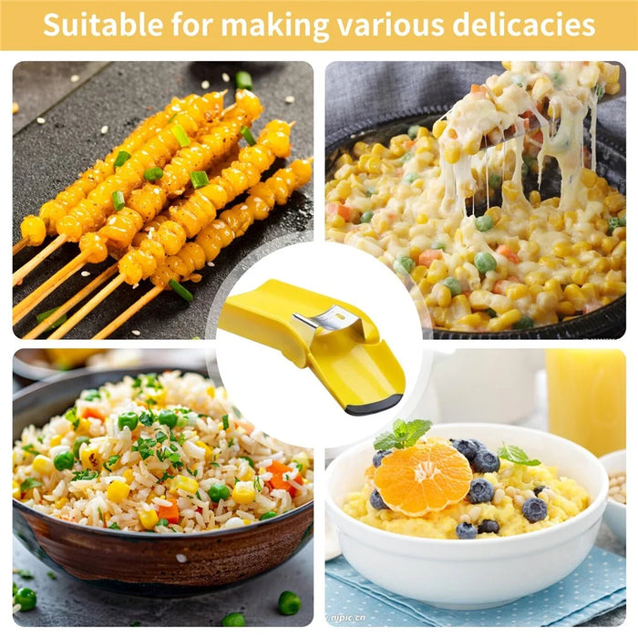 Stainless Steel Blade Corn Cob Stripper Quick Corn Kernel Separator Kitchen Gadget (BPA Free, No FDA) - 5