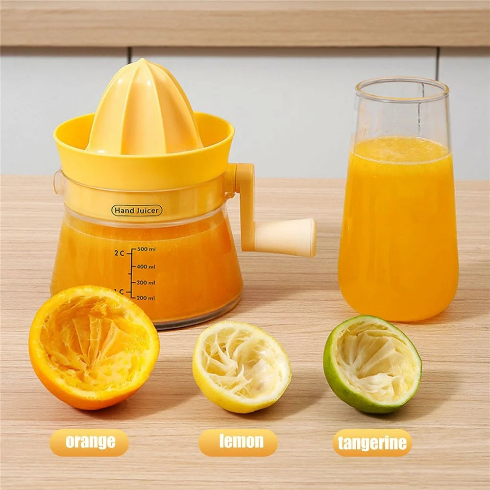 Manual Juicer Rotating Hand Crank Citrus Juicer Fruit Squeezer for Orange Lemon Watermelon (BPA Free, No FDA) - Orange - 4