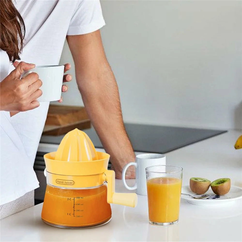 Manual Juicer Rotating Hand Crank Citrus Juicer Fruit Squeezer for Orange Lemon Watermelon (BPA Free, No FDA) - Orange - 5