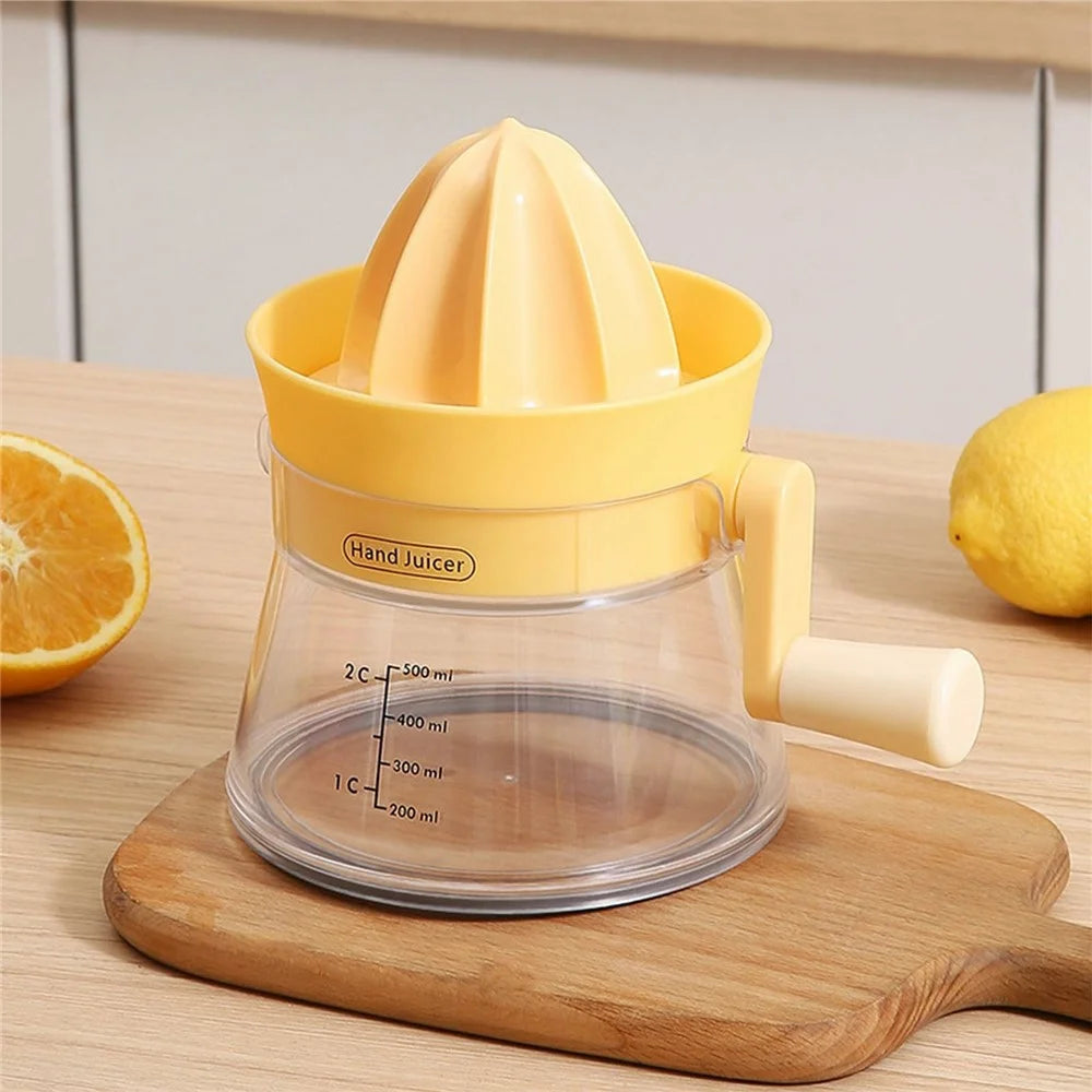 Manual Juicer Rotating Hand Crank Citrus Juicer Fruit Squeezer for Orange Lemon Watermelon (BPA Free, No FDA) - Orange - 7