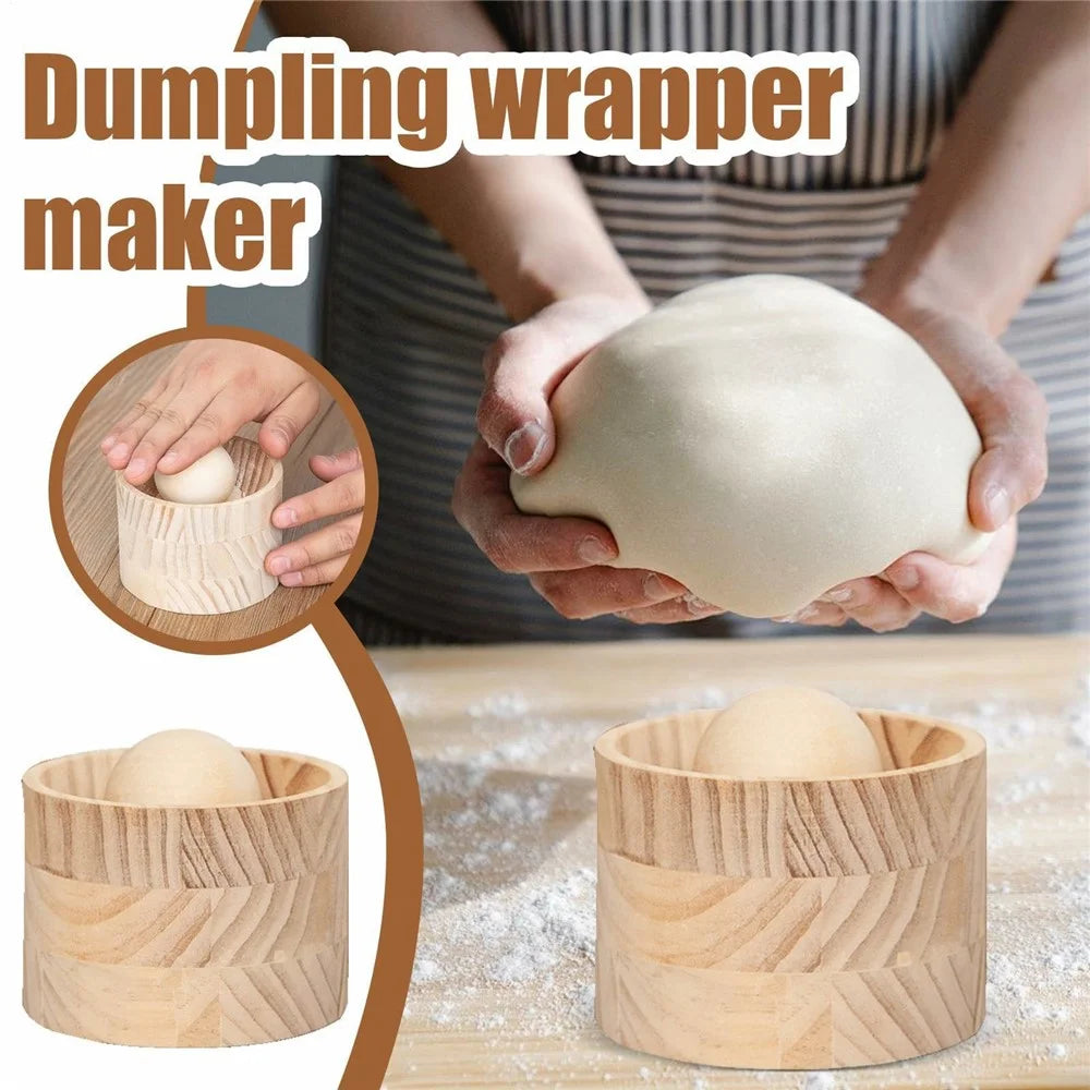 Wooden Dumpling Wrapper Maker Round Ravioli Making Mold Pastry Tool ( BPA Free , No FDA ) - 2