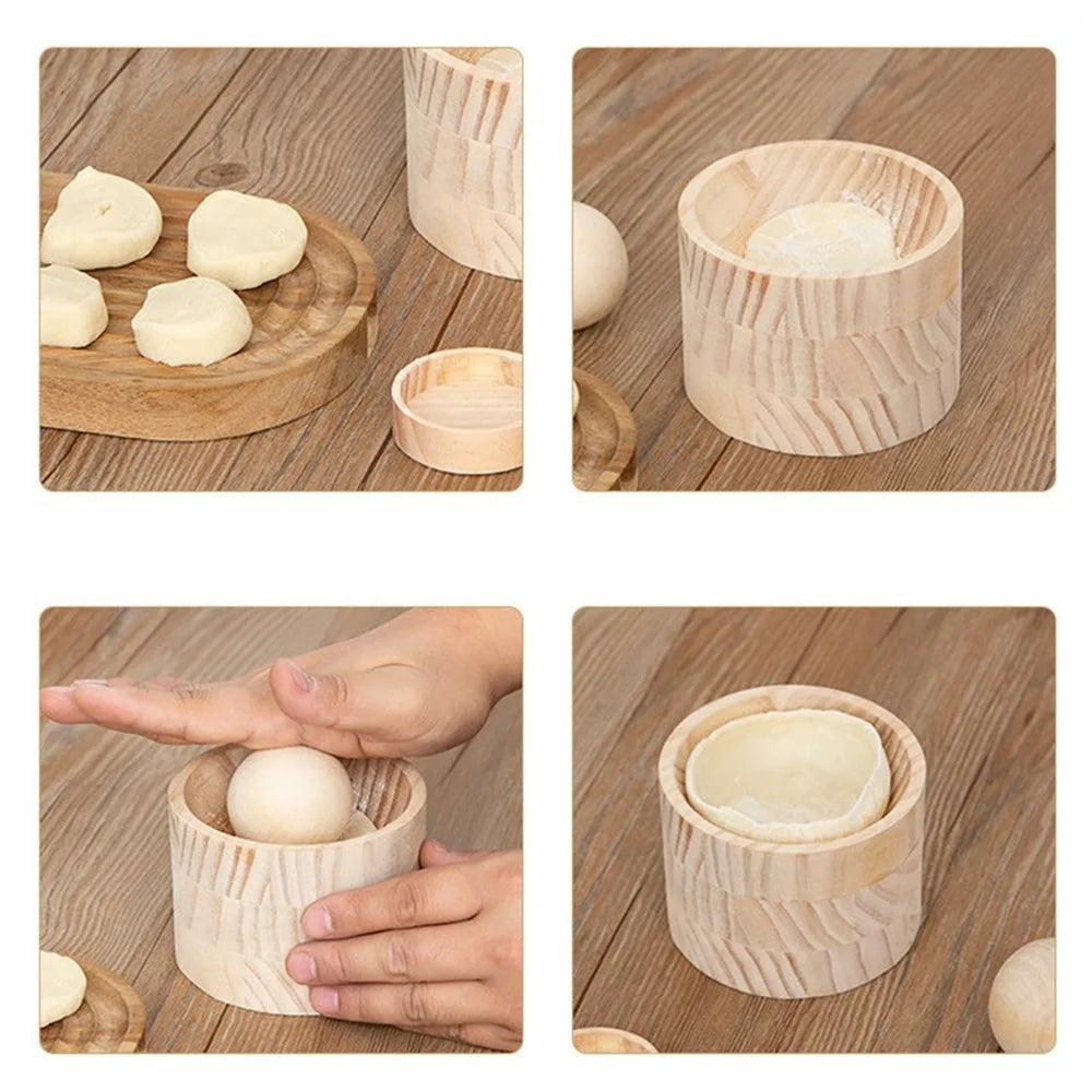 Wooden Dumpling Wrapper Maker Round Ravioli Making Mold Pastry Tool ( BPA Free , No FDA ) - 4