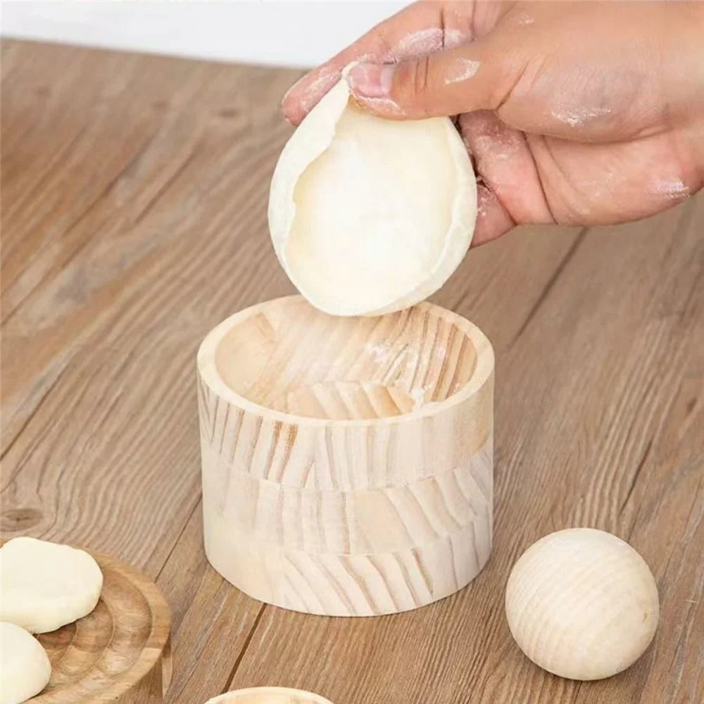Wooden Dumpling Wrapper Maker Round Ravioli Making Mold Pastry Tool ( BPA Free , No FDA ) - 5