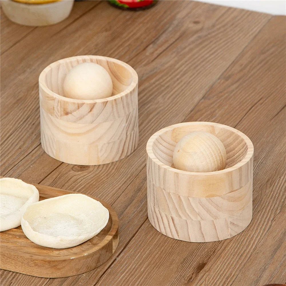 Wooden Dumpling Wrapper Maker Round Ravioli Making Mold Pastry Tool ( BPA Free , No FDA ) - 6