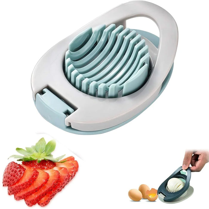 Egg Slicer 304 Stainless Steel Cutting Wires Egg Cutter Salted Duck Egg Divider Kitchen Tool - Green - 1