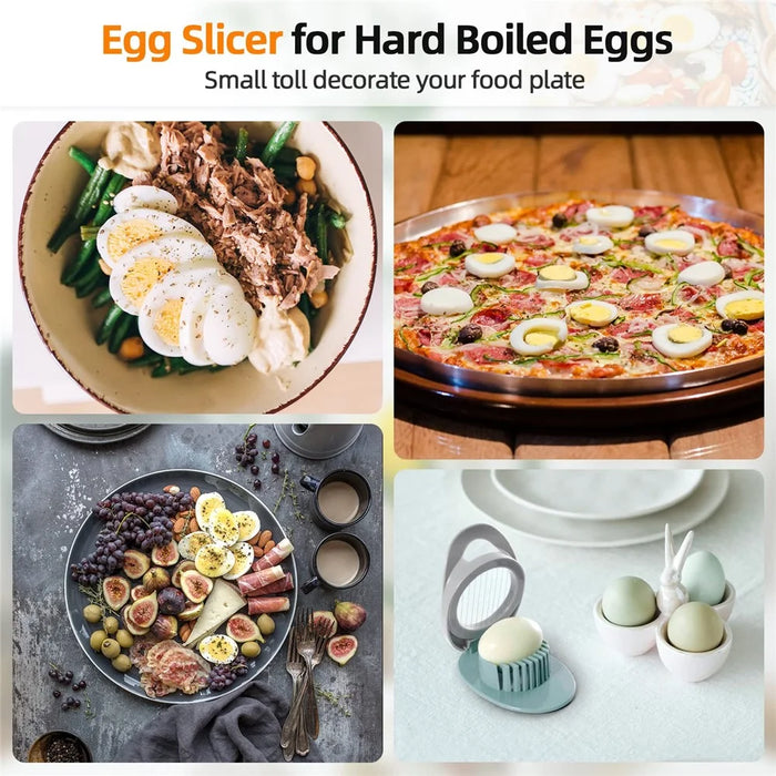 Egg Slicer 304 Stainless Steel Cutting Wires Egg Cutter Salted Duck Egg Divider Kitchen Tool - Green - 7