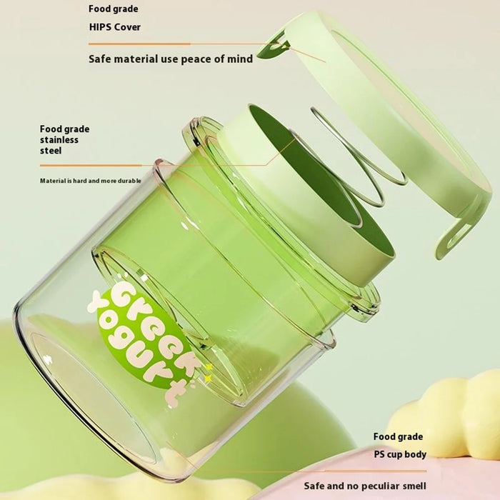 Greek Yogurt Strainer Round Shape Yogurt Separator Cold Brew Compression Fine Mesh Filter ( BPA Free , No FDA ) - Green - 7