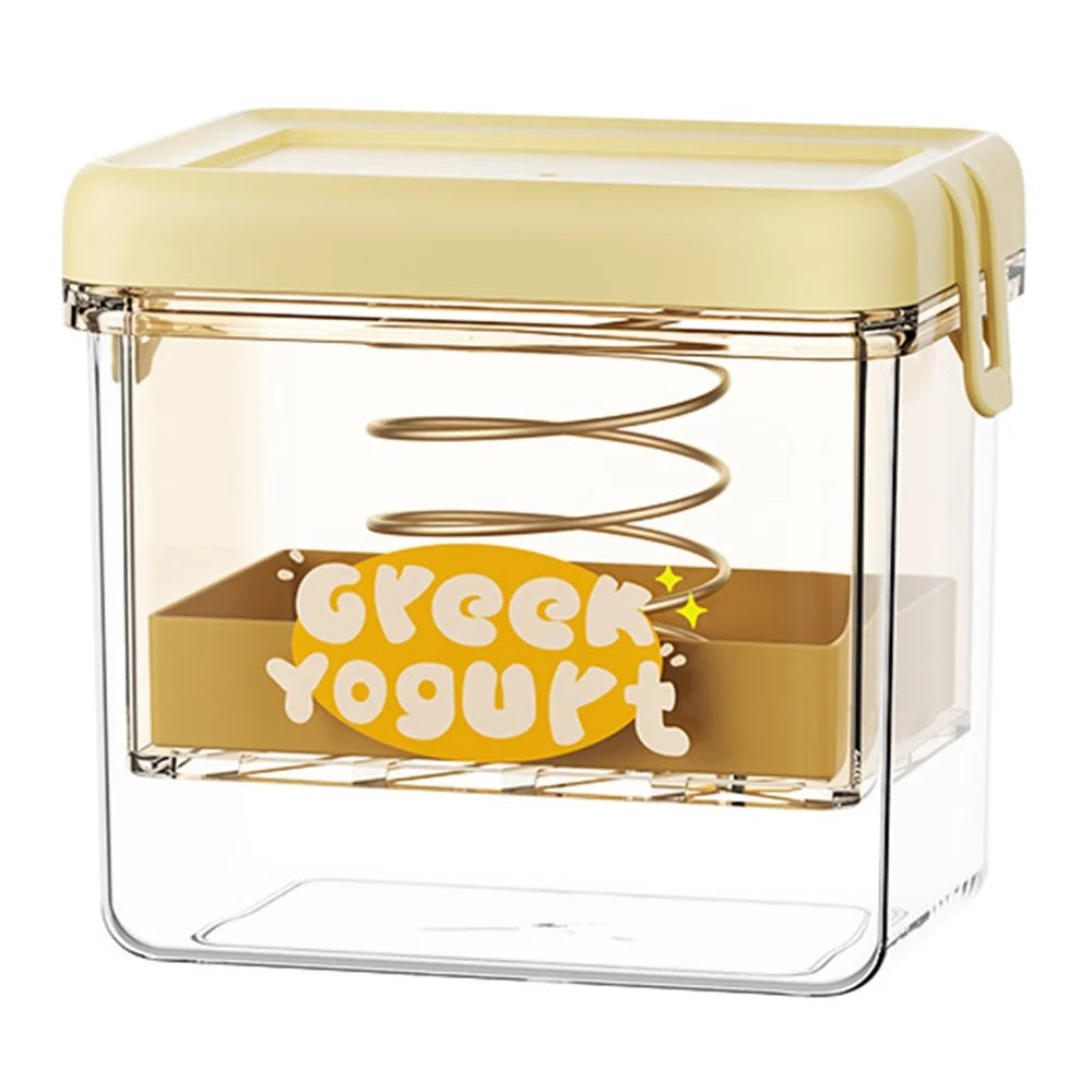 Greek Yogurt Strainer Rectangle Yogurt Separator Cold Brew Compression Fine Mesh Filter ( BPA Free , No FDA ) - Yellow - 1