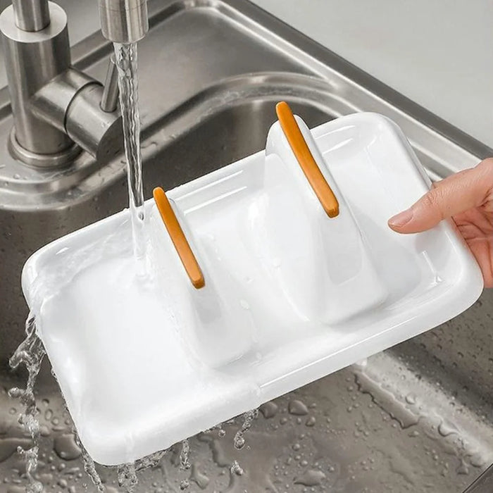 Pot Lid Rack Kitchen Organizer Utensil Holder PET Silicone Countertop Storage Cutting Board Stand - White - 5