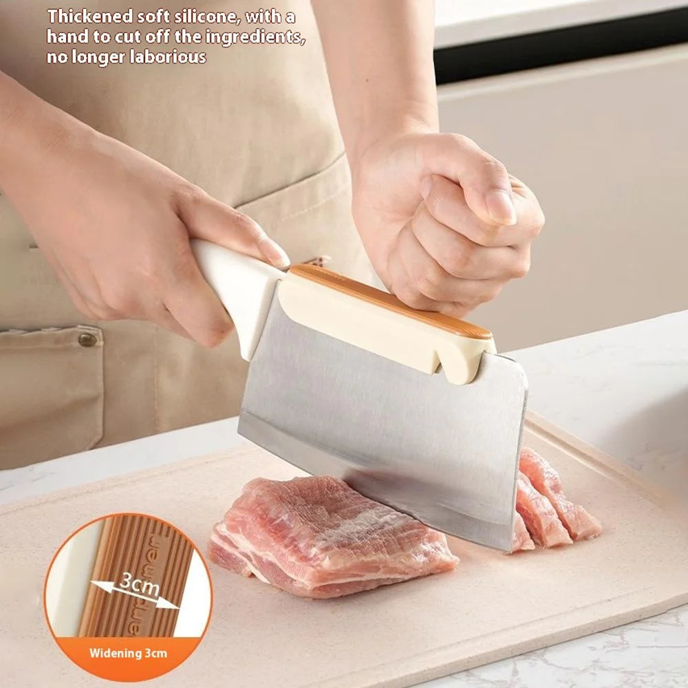 Kitchen Knives Cleavers Sharpener Effortless Cutting Chopping Safe Hand Guard - Orange - 5