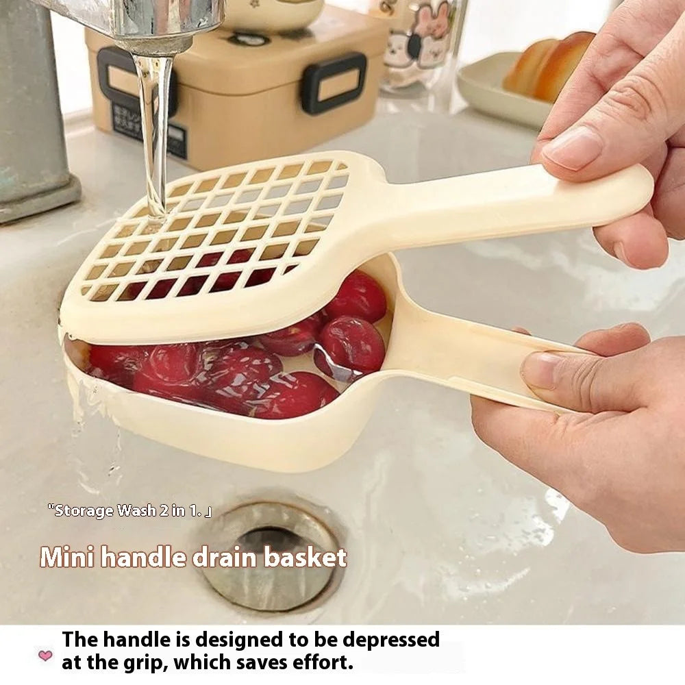 Kitchen Fruit Washing Strainer PP Basket with Lid Home Fruit Vegetable Washing Bowl Drainer - 2