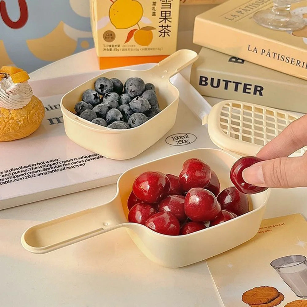Kitchen Fruit Washing Strainer PP Basket with Lid Home Fruit Vegetable Washing Bowl Drainer - 5