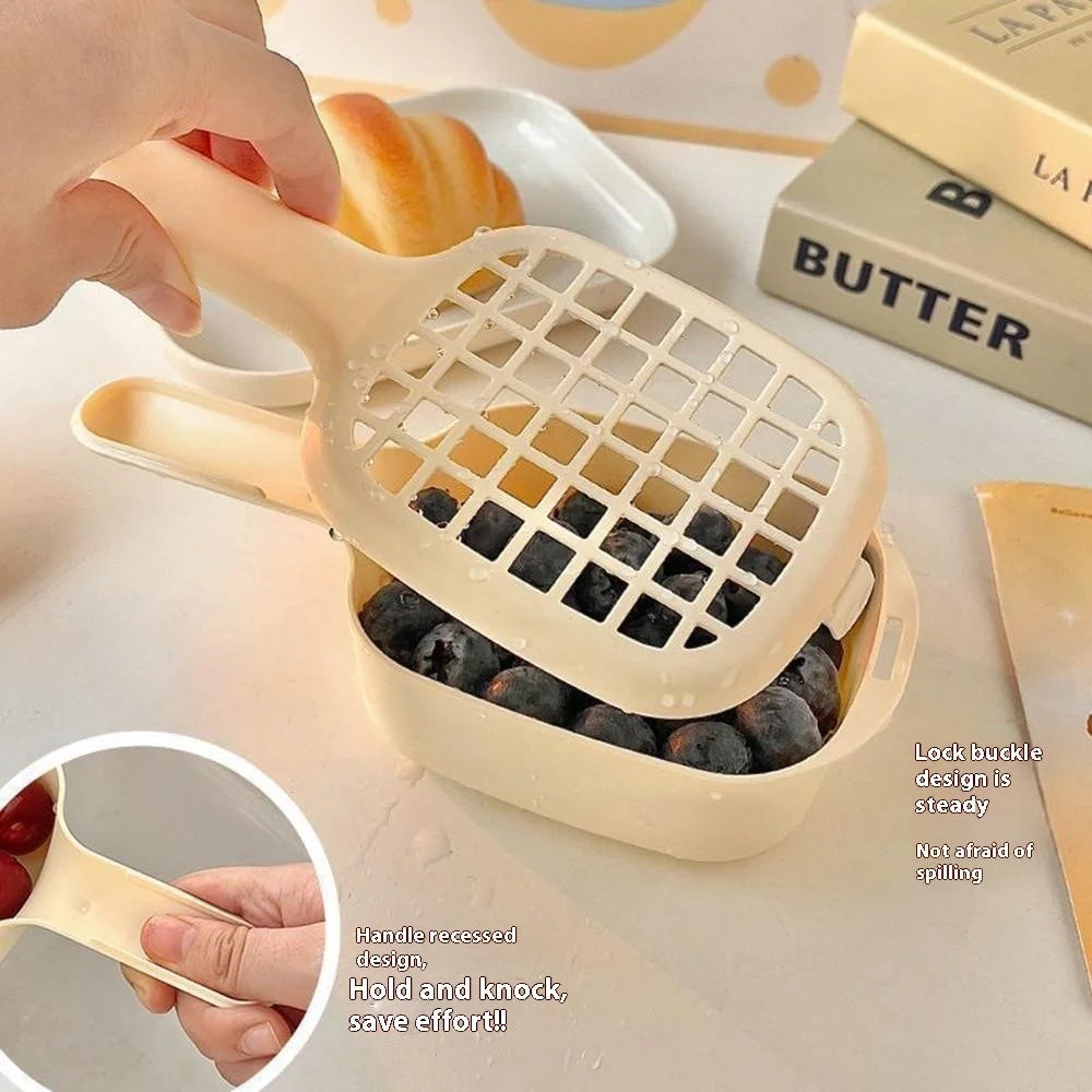 Kitchen Fruit Washing Strainer PP Basket with Lid Home Fruit Vegetable Washing Bowl Drainer - 6