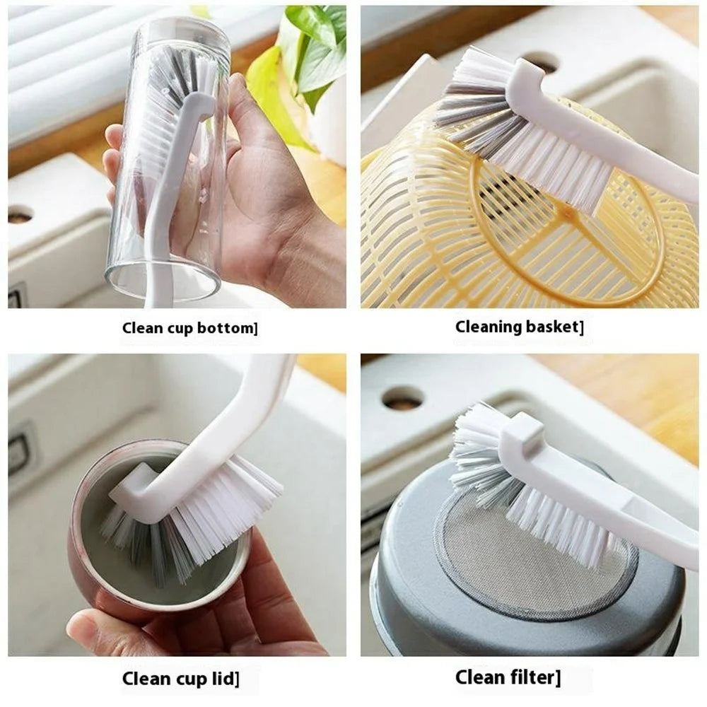 Angled Crevice Brush Long Handle Soft Bristle Kitchen Sink Window Track Car Vent Multi-Purpose Cleaning Tool - 5