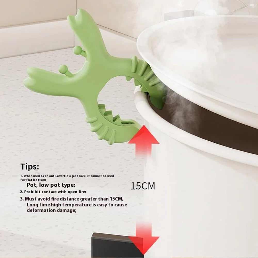 Pot Utensil Holder Kitchen Multi-Function Clip Heat Resistant Silicone Non-Slip Stand For Home Use - White - 6