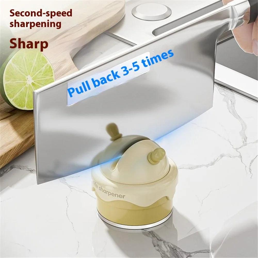 Portable Ice Cream Shaped Suction Cup Kitchen Knife Sharpener Tungsten Steel Whetstone - Pink - 4