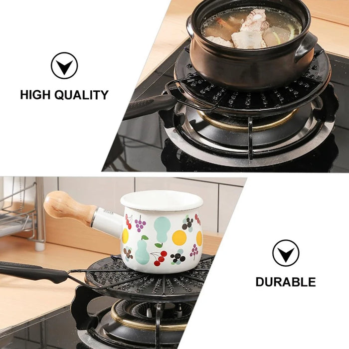 19cm Heat Diffuser Flame Diffuser Stove Cover Enamel Coated Iron Plate Simmer Pad - 3