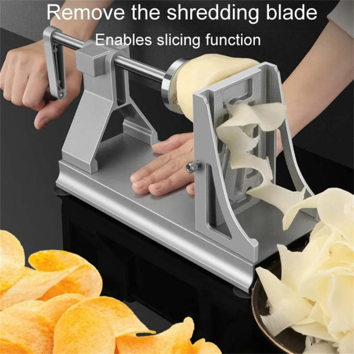 Multi-Function Rotary Potato Slicer Shredder Hand-Cranking Aluminum Alloy Vegetable Cutter - 3