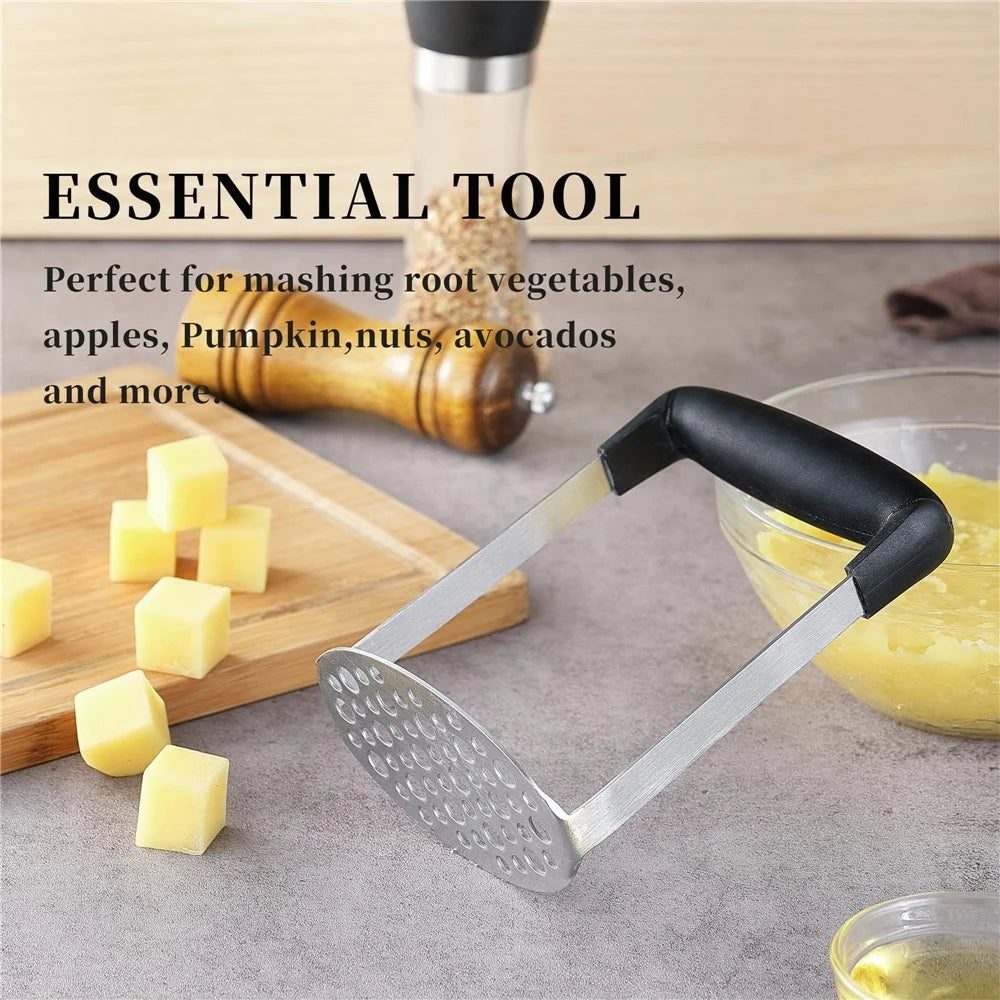 Stainless Steel Potato Masher Manual Food Ricer Fruit Vegetable Press Crusher Kitchen Gadget ( BPA Free , No FDA ) - 3