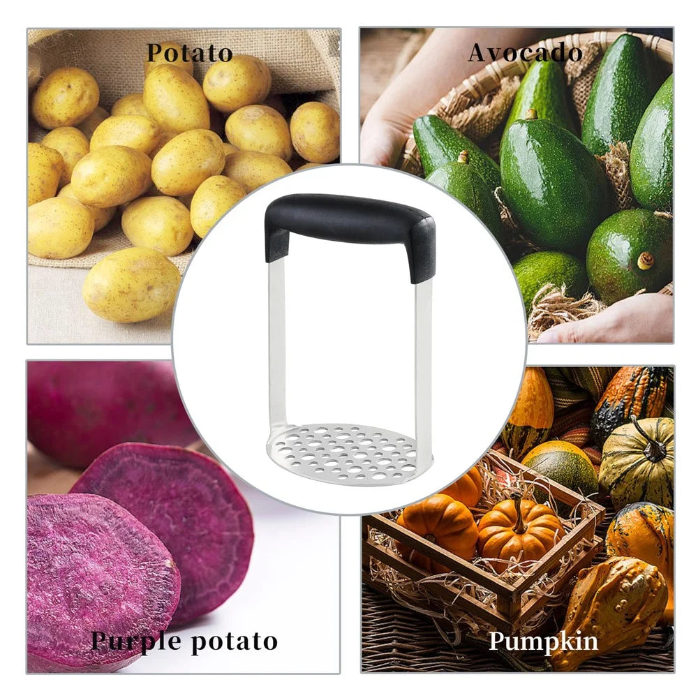 Stainless Steel Potato Masher Manual Food Ricer Fruit Vegetable Press Crusher Kitchen Gadget ( BPA Free , No FDA ) - 4