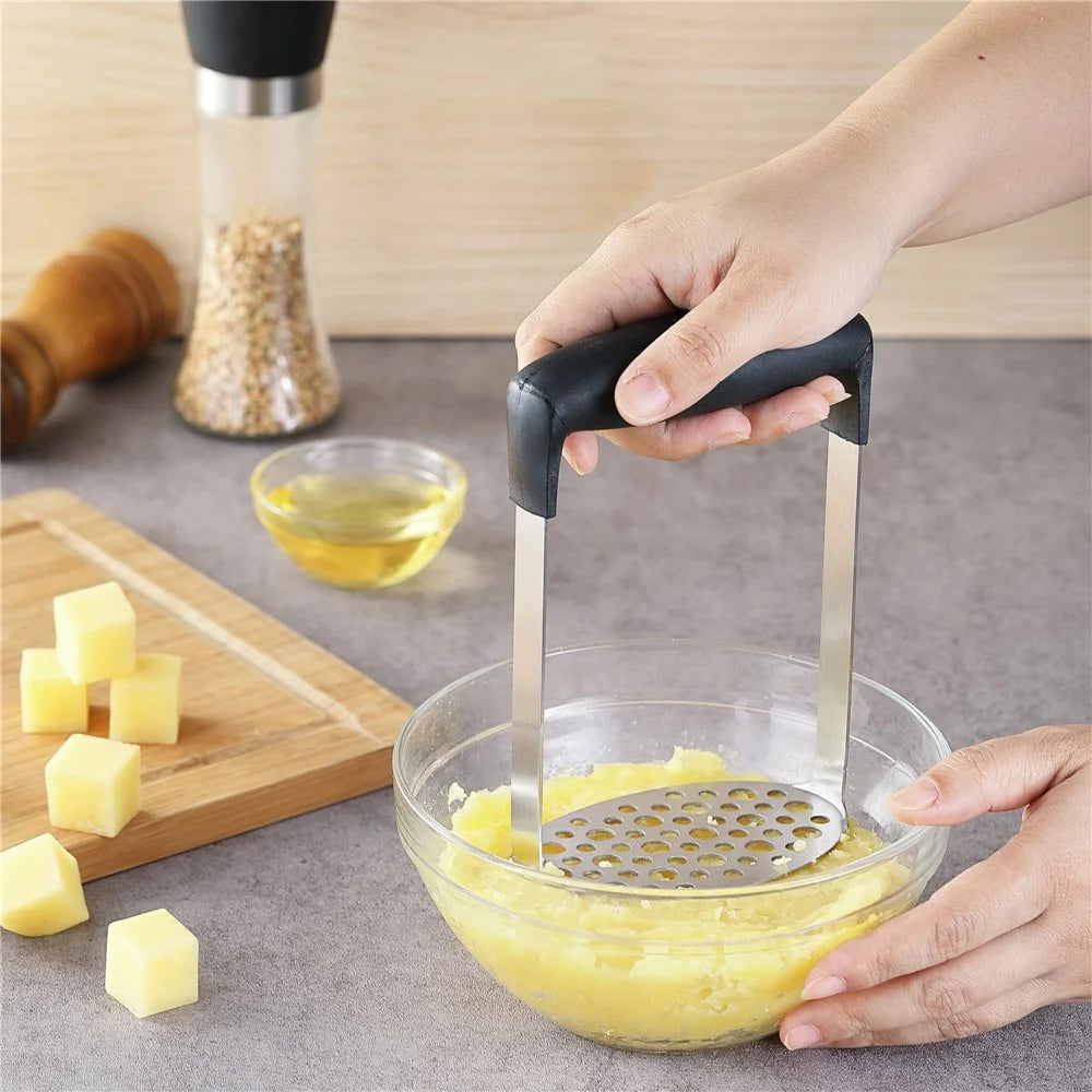 Stainless Steel Potato Masher Manual Food Ricer Fruit Vegetable Press Crusher Kitchen Gadget ( BPA Free , No FDA ) - 7