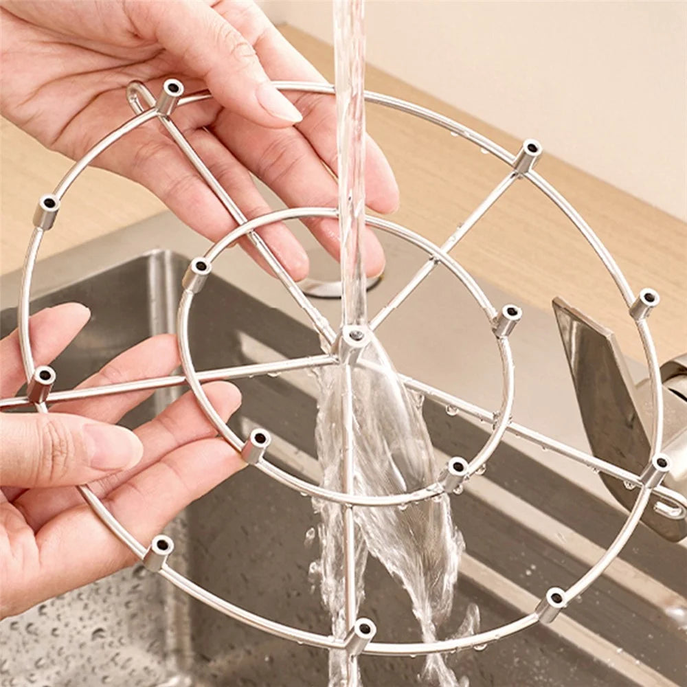 304 Stainless Steel Oven Rack Air Fryer Accessory Vertical Grill Microwave Barbecue Skewer Stand (No FDA) - 7