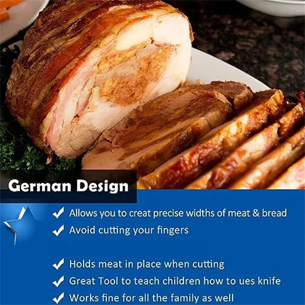 Stainless Steel Slicer Tongs Ham Hot Dog Sausage Bread Slicing Holder Kitchen Tool (BPA Free, No FDA) - 4