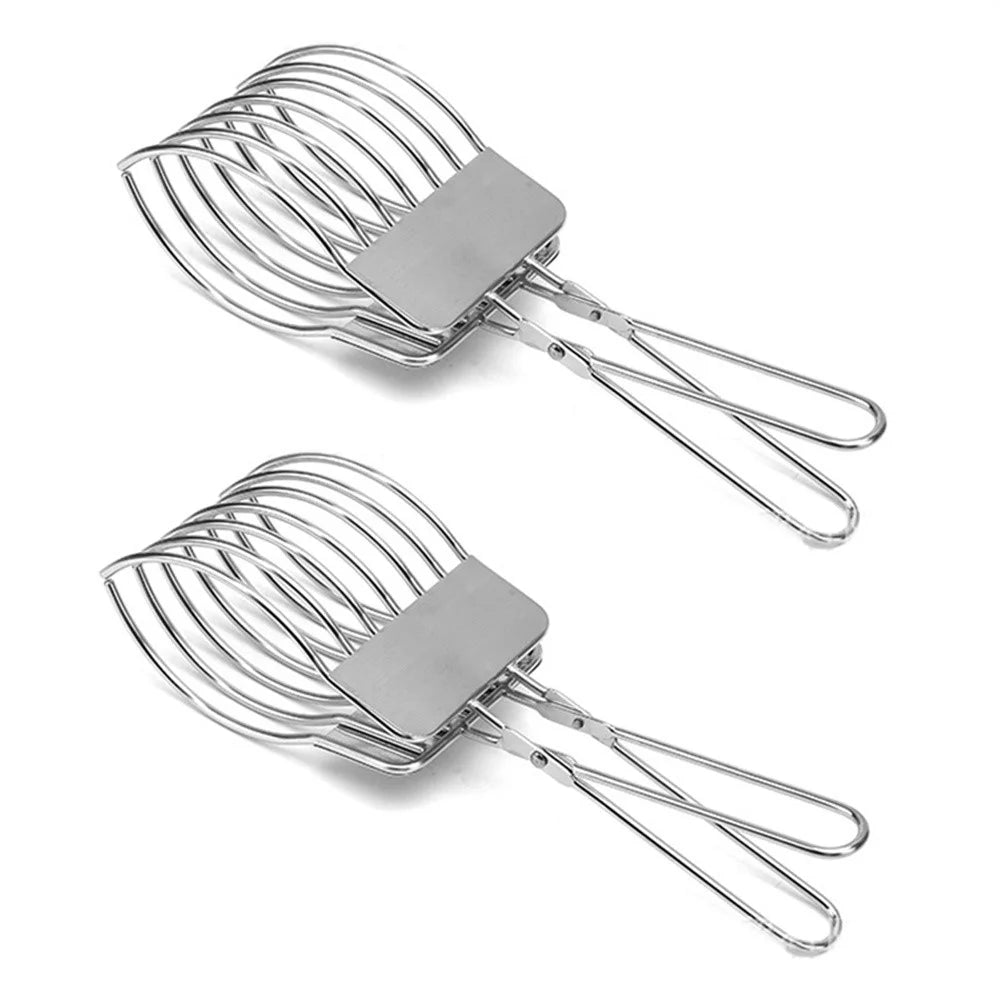 Stainless Steel Slicer Tongs Ham Hot Dog Sausage Bread Slicing Holder Kitchen Tool (BPA Free, No FDA) - 5