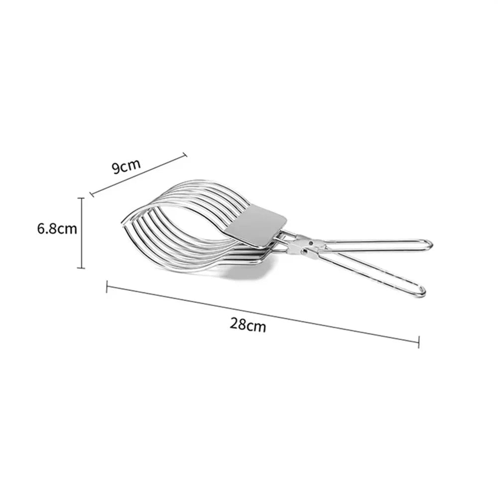 Stainless Steel Slicer Tongs Ham Hot Dog Sausage Bread Slicing Holder Kitchen Tool (BPA Free, No FDA) - 6