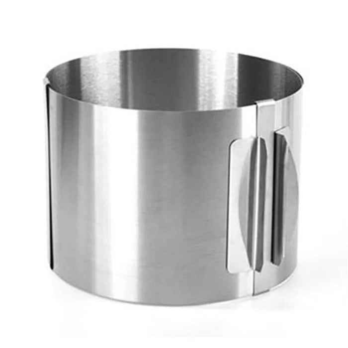 10cm Height, 6-12 Inch Cake Ring with Scale Stainless Steel Adjustable Cake Ring Mould Round Cake Mousse Mold (No FDA Certificate) - 1