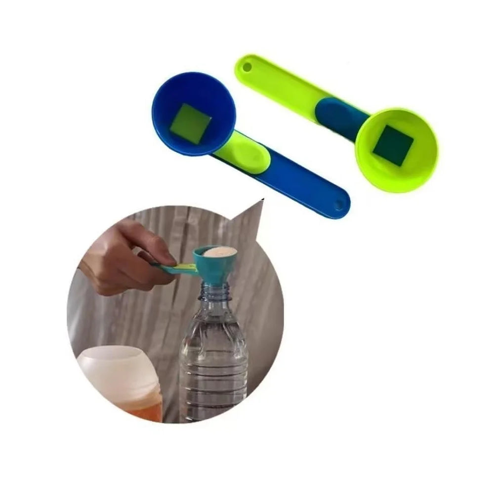 Creative Protein Powder Sliding Scoop Anti Spill Design Coffee Measuring Spoon - Blue - 4