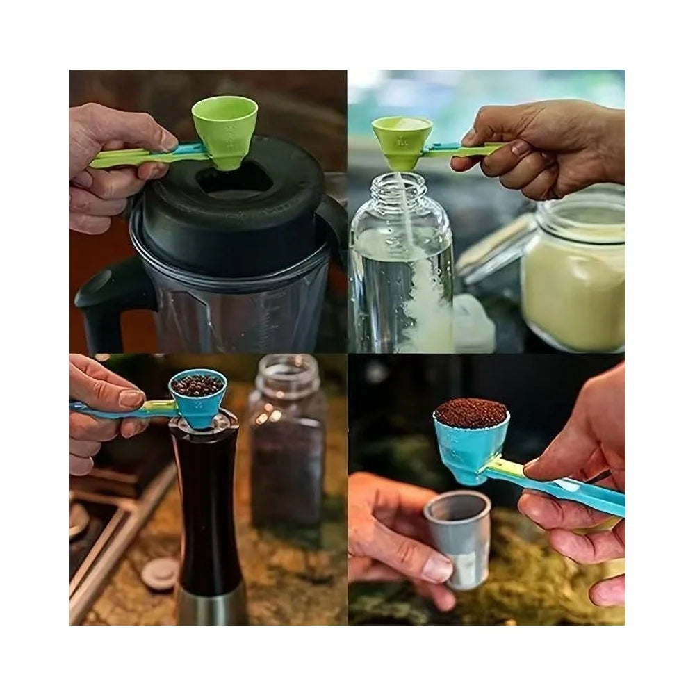 Creative Protein Powder Sliding Scoop Anti Spill Design Coffee Measuring Spoon - Blue - 5