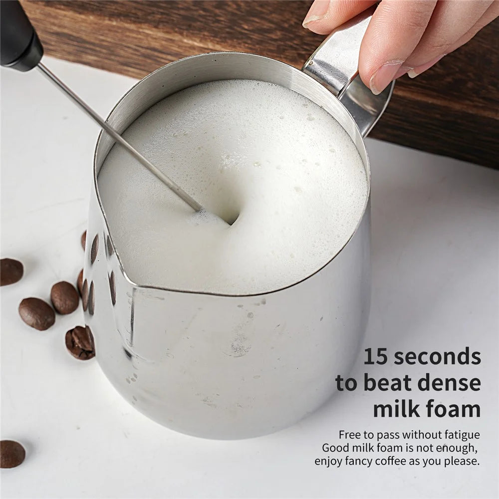 Wireless Electric Mini Egg Beater Milk Frother Coffee Drink Mixer Handheld Foam Maker (BPA Free, No FDA) - Black - 5