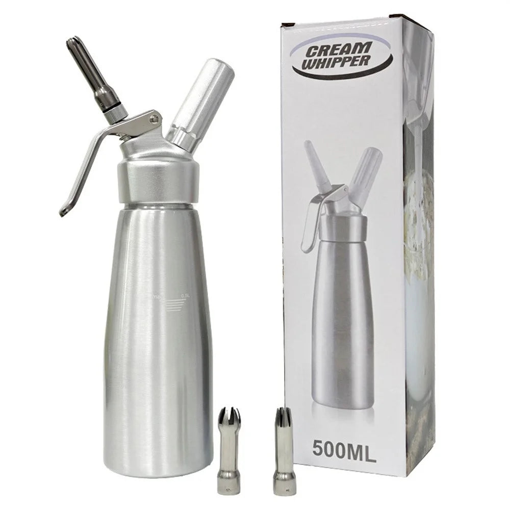 Aluminum Cream Whipper Dispenser for Coffee Cake Decorating 500ML Whipped Cream Maker (No FDA) - 1