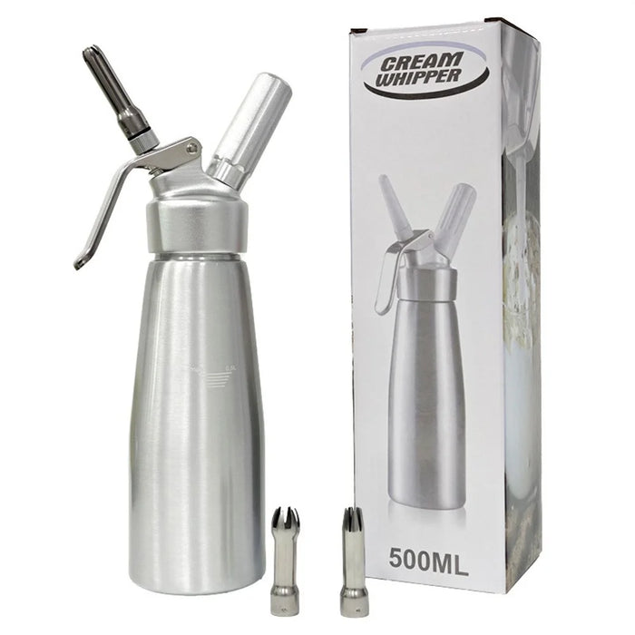 Aluminum Cream Whipper Dispenser for Coffee Cake Decorating 500ML Whipped Cream Maker (No FDA) - 1