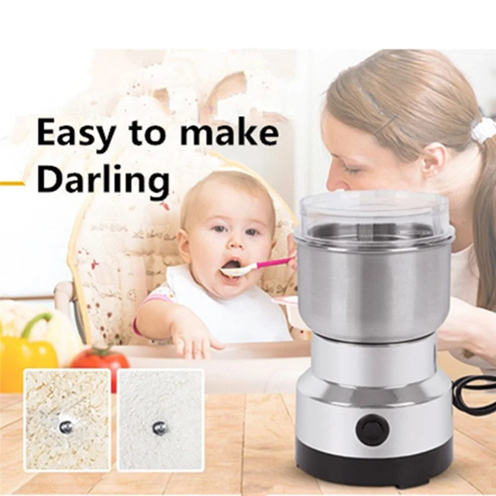 8 Blades 150KW Kitchen Electric Spice Mill 300ml Stainless Steel Coffee Grinder Herb Grinding Machine (FDA  /  LFGB  /  CE Certified) - EU Plug - 5