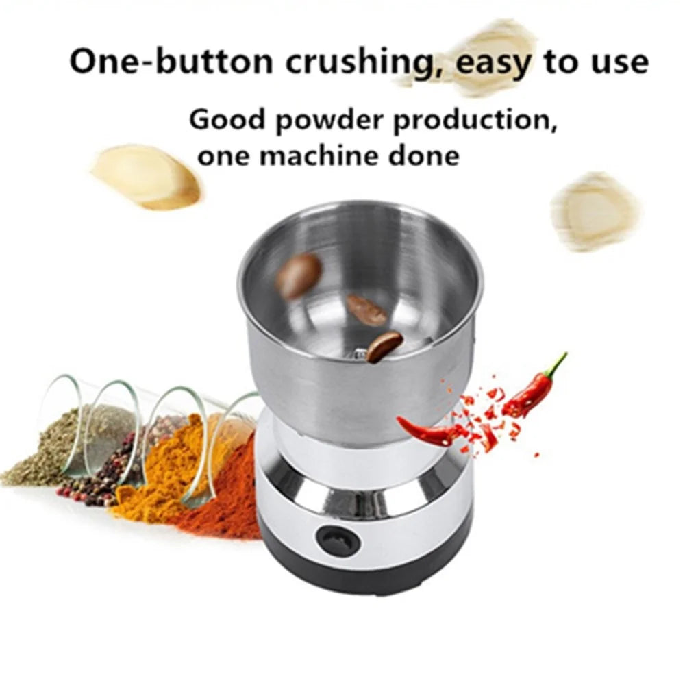 8 Blades 150KW Kitchen Electric Spice Mill 300ml Stainless Steel Coffee Grinder Herb Grinding Machine (FDA  /  LFGB  /  CE Certified) - EU Plug - 6