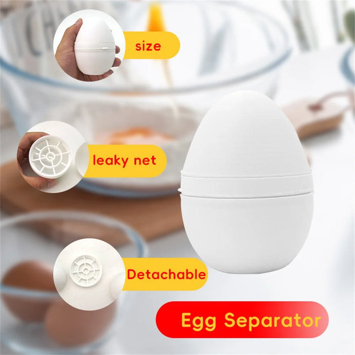 Egg Yolk Separator Kitchen Tool Easy Clean Plastic Egg White Divider Cooking Gadget (No FDA, BPA Free) - 2