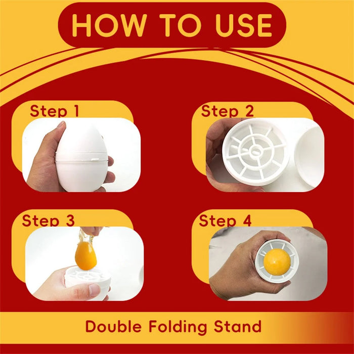 Egg Yolk Separator Kitchen Tool Easy Clean Plastic Egg White Divider Cooking Gadget (No FDA, BPA Free) - 6