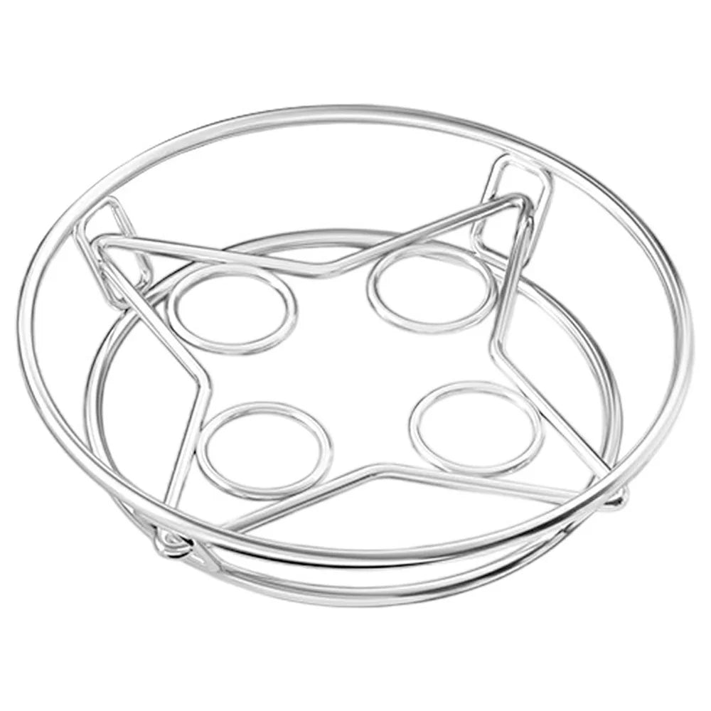 Stainless Steel Steaming Rack 4-Ring Design Thickened Solid Water Separator Egg Steamer Stand for Home - 1