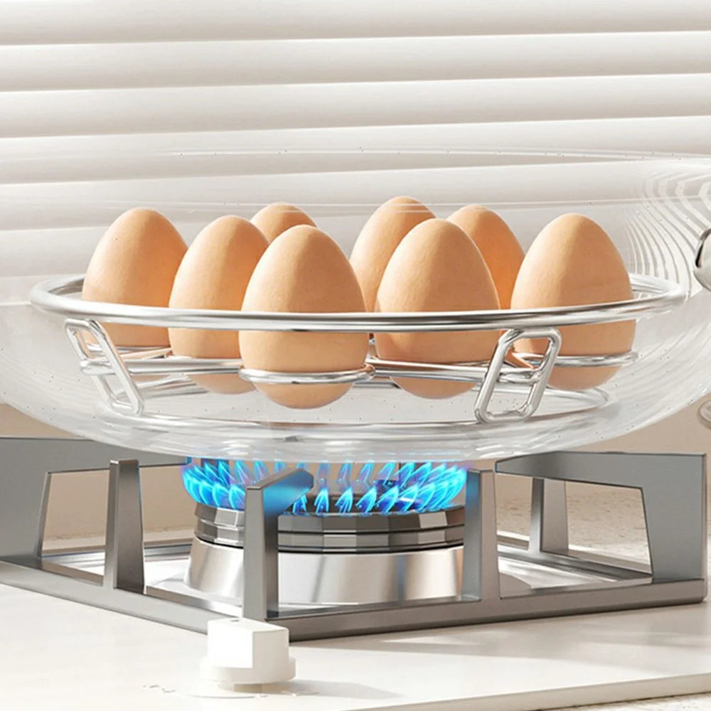 Stainless Steel Steaming Rack 8-Ring Design Thickened Solid Water Separator Egg Steamer Stand for Home - 2