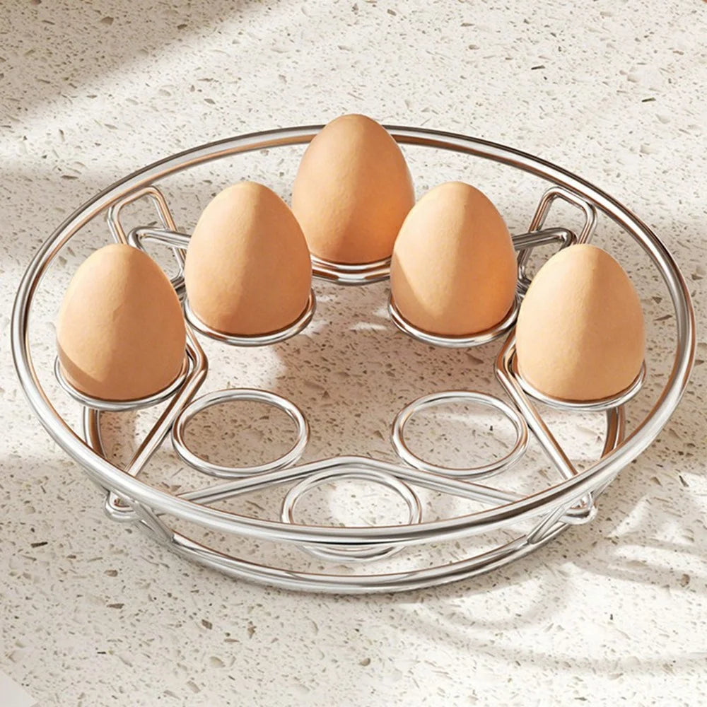 Stainless Steel Steaming Rack 8-Ring Design Thickened Solid Water Separator Egg Steamer Stand for Home - 4